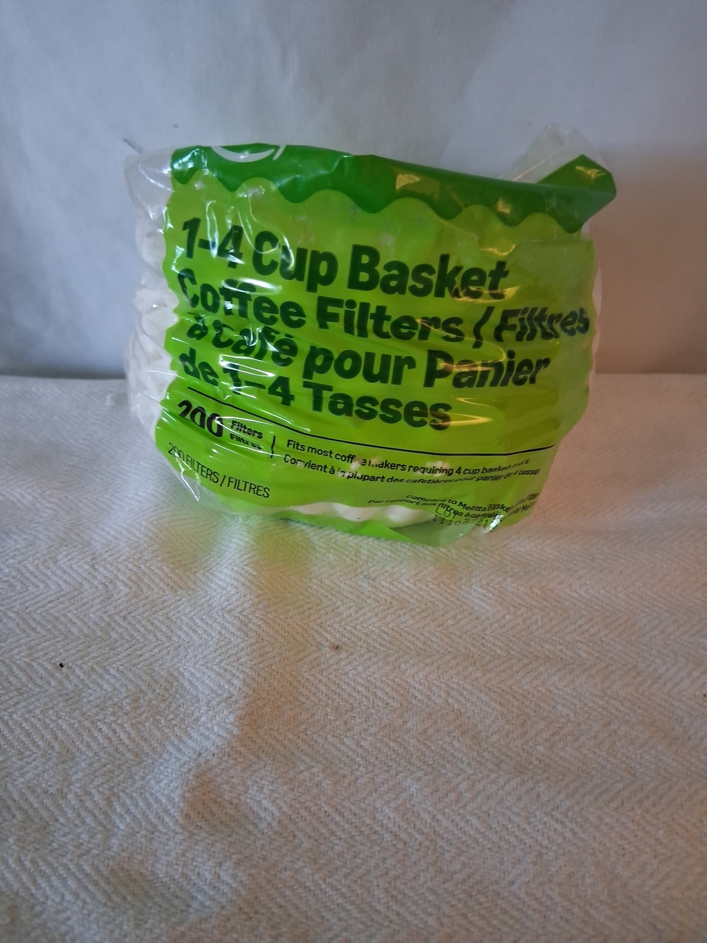 Amazon White 1/4 Cup Basket Coffee Filters with Green Pack